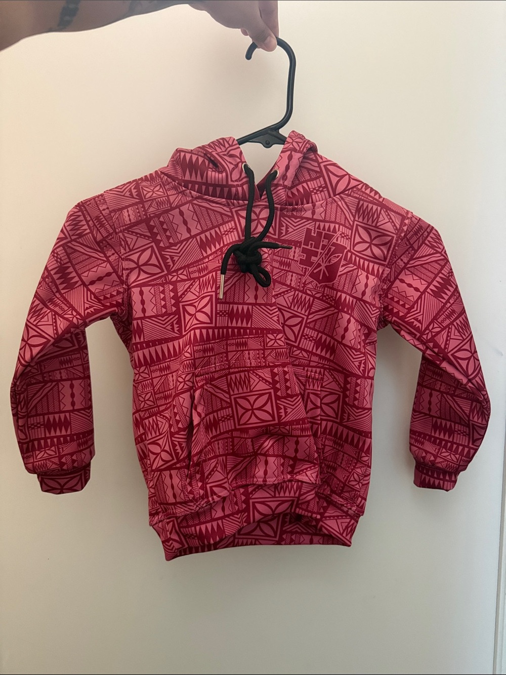 Kids Patterned Pink Hoodie Sweatshirt